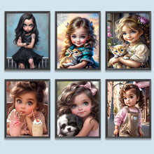 Lade das Bild in den Galerie-Viewer, Life of Pets Girl-Full Round/Square Diamond Painting-30x40cm/40x50cm/50x70cm