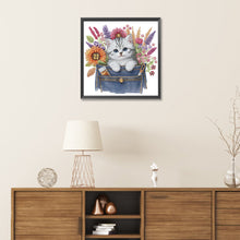 Lade das Bild in den Galerie-Viewer, Katze-Teilweise besonders Diamond Painting-30x30cm