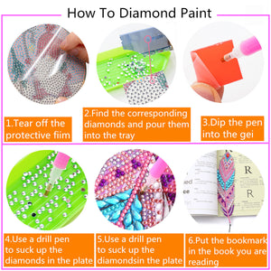 DIY Diamond Painting-Feather Lesezeichen