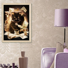 Lade das Bild in den Galerie-Viewer, Geld Katze Baum - voller runder Diamant -