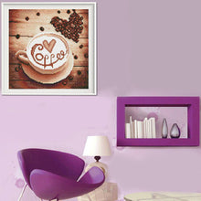 Lade das Bild in den Galerie-Viewer, Kaffee - voller runder Diamant - 30x30cm