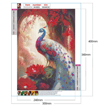 Lade das Bild in den Galerie-Viewer, (Multi-Größe Rund/Quadrat)  Pfau-Full Round Diamond Painting
