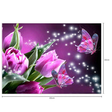 Lade das Bild in den Galerie-Viewer, Schmetterling Blume - voller runder Diamant - 40x30cm