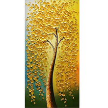 Lade das Bild in den Galerie-Viewer, Goldene Blume Baum - volle Runde Diamant-Malerei - 85x45cm
