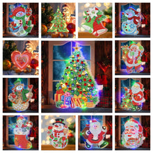 Lade das Bild in den Galerie-Viewer, 5D Weihnachten Diamant Malerei Hängeleuchte Festliche Strass Lampe Anhänger Kits