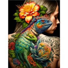 Lade das Bild in den Galerie-Viewer, Persönlichkeit Blumenmädchen Vogel zurück - Vollbild Diamond Painting