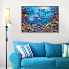 Lade das Bild in den Galerie-Viewer, Delphin - voller runder Diamant - 38x30cm
