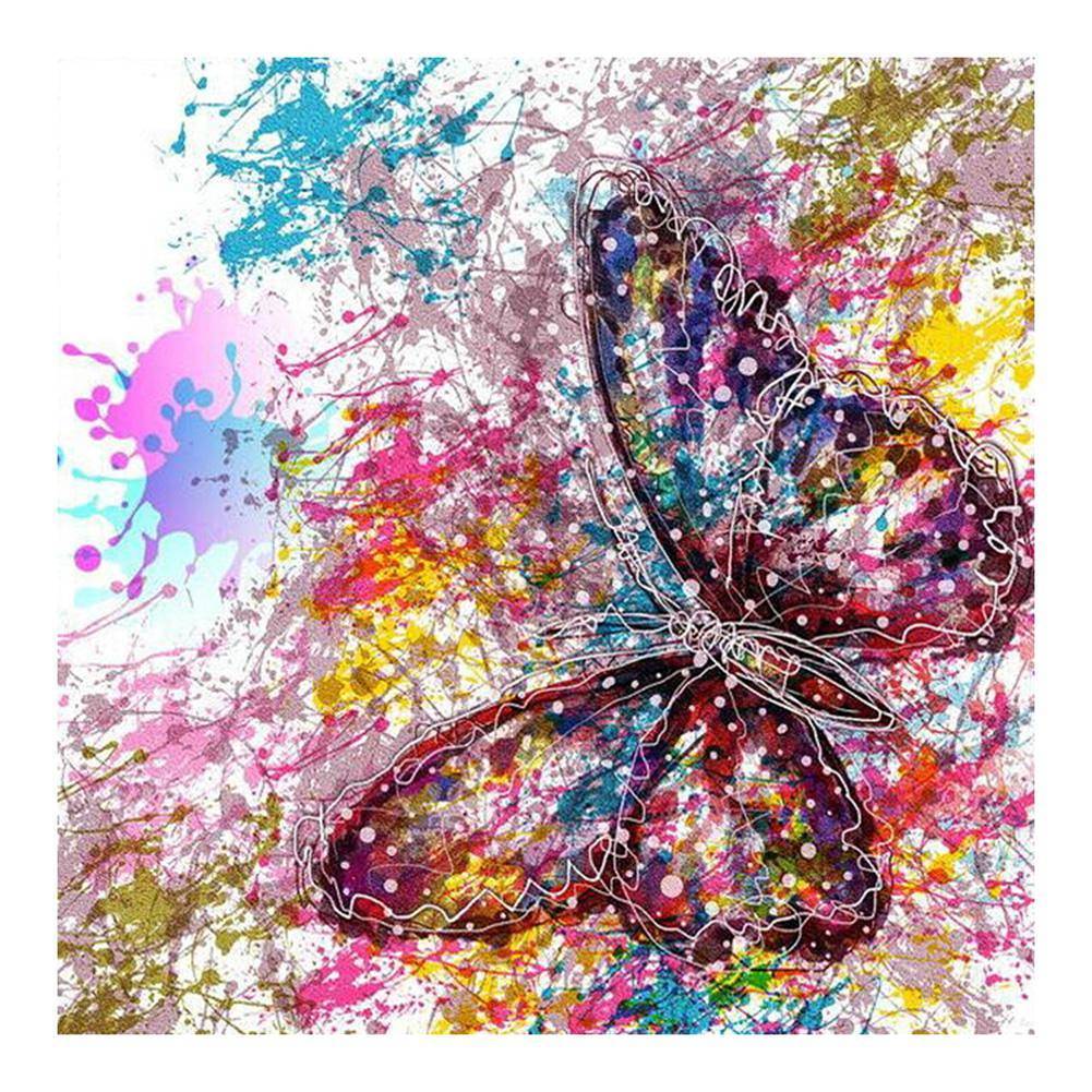 Schmetterling - voller runder Diamant - 30x30cm