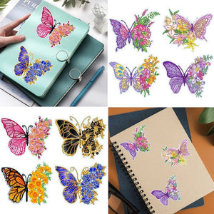4 Stück Schmetterlings-Diamantmalerei-freie Aufkleber