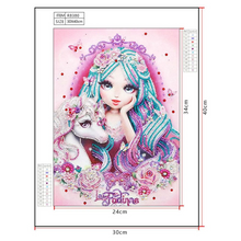 Lade das Bild in den Galerie-Viewer, Diamant- Kristall Strass - Mädchen & Einhorn
