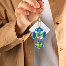 Lade das Bild in den Galerie-Viewer, 6 x doppelseitiger Kreuz-Schlüsselanhänger