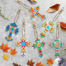 Lade das Bild in den Galerie-Viewer, 6 x doppelseitiger Kreuz-Schlüsselanhänger