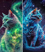 Lade das Bild in den Galerie-Viewer, Sternenhimmel Smoke Cat-Vollbild Diamond Painting-40x70cm