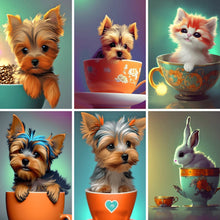 Lade das Bild in den Galerie-Viewer, Tier in einer Tasse-Voller Diamond Painting-30x40cm