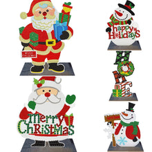 Lade das Bild in den Galerie-Viewer, Weihnachten-einseitig gebohrt, Diamant-Desktop-Ornament aus Holz