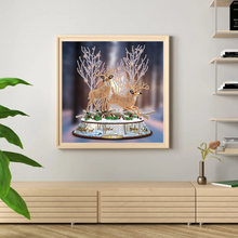 Lade das Bild in den Galerie-Viewer, Weihnachtselch - Speziell geformtes Diamantgemälde 30*30