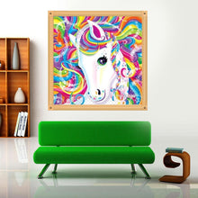 Lade das Bild in den Galerie-Viewer, Pferd - voller runder Diamant - 30x30cm