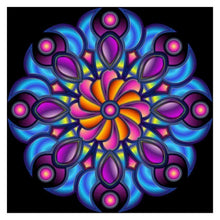 Lade das Bild in den Galerie-Viewer, Geometrische Blume - voller runder Diamant - 30x30cm