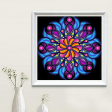 Lade das Bild in den Galerie-Viewer, Geometrische Blume - voller runder Diamant - 30x30cm