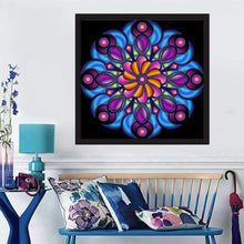 Lade das Bild in den Galerie-Viewer, Geometrische Blume - voller runder Diamant - 30x30cm