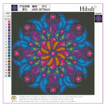 Lade das Bild in den Galerie-Viewer, Geometrische Blume - voller runder Diamant - 30x30cm