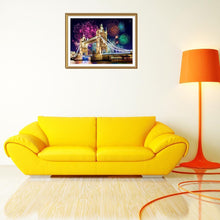 Lade das Bild in den Galerie-Viewer, Feuerwerksbrücke - voller runder Diamant - 40x30cm
