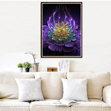 Lade das Bild in den Galerie-Viewer, Fluoreszierende Blume - voller runder Diamant - 30x40cm