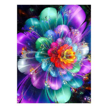 Lade das Bild in den Galerie-Viewer, Fluoreszierende Blume Stich - voller runder Diamant - 30x40cm
