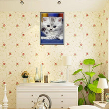 Lade das Bild in den Galerie-Viewer, Katze - voller runder Diamant - 40x30cm