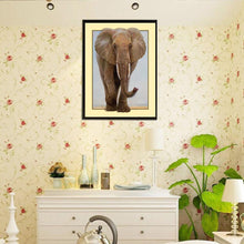 Lade das Bild in den Galerie-Viewer, Elefant - voller runder Diamant - 35x45cm