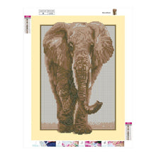 Lade das Bild in den Galerie-Viewer, Elefant - voller runder Diamant - 35x45cm