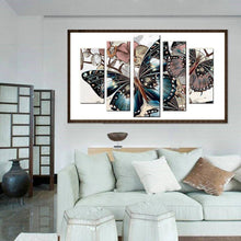 Lade das Bild in den Galerie-Viewer, Schmetterling - voller runder Diamant - 95x45cm