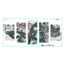 Lade das Bild in den Galerie-Viewer, Schmetterling - voller runder Diamant - 95x45cm