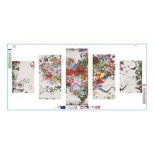 Lade das Bild in den Galerie-Viewer, Herz - geformt 5 - Bilder - voller runder Diamant - 95x45cm