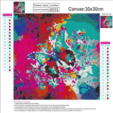 Lade das Bild in den Galerie-Viewer, Schmetterling - voller runder Diamant - 30x30cm