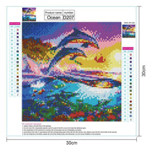 Lade das Bild in den Galerie-Viewer, Delphin - Vollbohrer Runde Diamant Malerei - 30x30cm