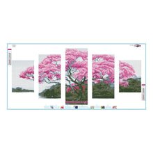 Lade das Bild in den Galerie-Viewer, Romantischer Baum 5 - Bilder - voller runder Diamant - 95x45cm
