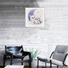 Lade das Bild in den Galerie-Viewer, Süße Katzen Mond - volle Runde Diamant - 25x25cm