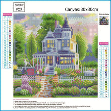 Lade das Bild in den Galerie-Viewer, Blumenvilla - voller runder Diamant - 30x30cm