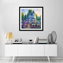 Lade das Bild in den Galerie-Viewer, Blumenvilla - voller runder Diamant - 30x30cm