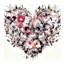 Lade das Bild in den Galerie-Viewer, Herz - geformter Schädel - voller runder Diamant - 25x25cm