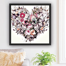 Lade das Bild in den Galerie-Viewer, Herz - geformter Schädel - voller runder Diamant - 25x25cm