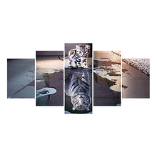Lade das Bild in den Galerie-Viewer, Reflexionskatze 5 - Bild - voller runder Diamant - 95x45cm