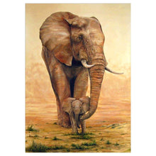 Lade das Bild in den Galerie-Viewer, Fütterung Elefant - voller runder Diamant - 40x30cm
