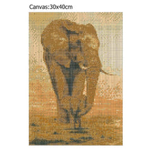 Lade das Bild in den Galerie-Viewer, Fütterung Elefant - voller runder Diamant - 40x30cm