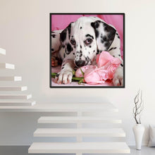 Lade das Bild in den Galerie-Viewer, Hund Blume - volle Diamant-Malerei - 30x30cm
