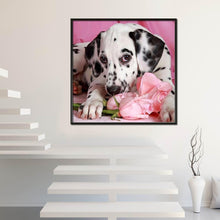 Lade das Bild in den Galerie-Viewer, Hund Blume - volle Diamant-Malerei - 30x30cm
