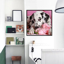 Lade das Bild in den Galerie-Viewer, Hund Blume - volle Diamant-Malerei - 30x30cm