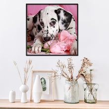Lade das Bild in den Galerie-Viewer, Hund Blume - volle Diamant-Malerei - 30x30cm