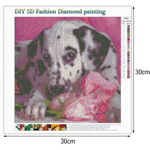 Lade das Bild in den Galerie-Viewer, Hund Blume - volle Diamant-Malerei - 30x30cm